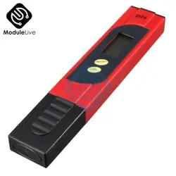 Портативный две кнопки PH Тесты ручка красный цифровой рН-метр ЖК-дисплей Экран дисплея Водонепроницаемый мера Диапазон 0,00-14.00pH для любой