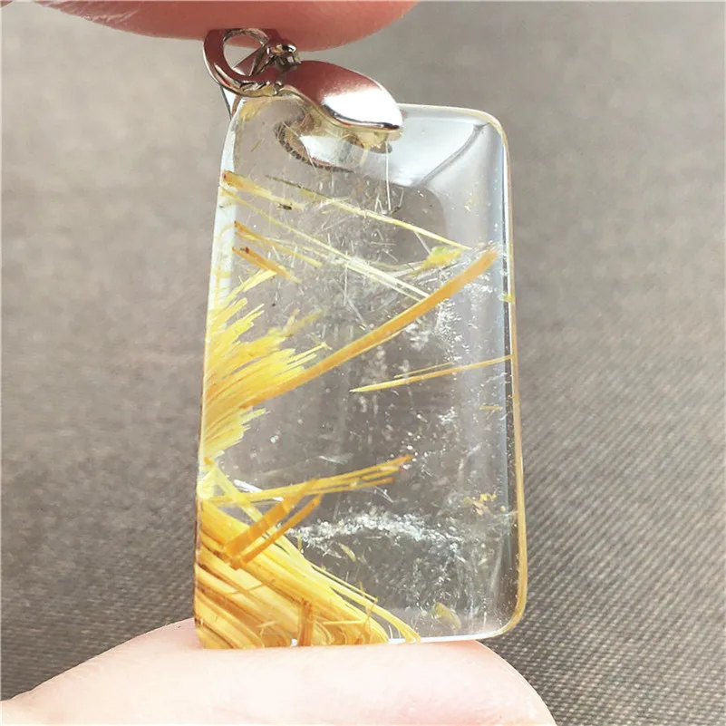 Natural Gold Rutilated Quartz Pendant (6)