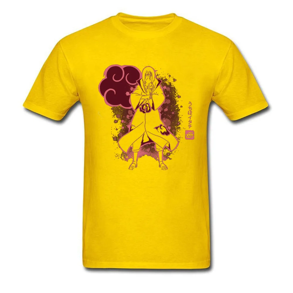 Itachi Uchiha Tshirts for Men Party Summer Tops Shirt Short Sleeve Retro Crazy Tops Tees Round Collar 100% Cotton Fabric Itachi Uchiha yellow