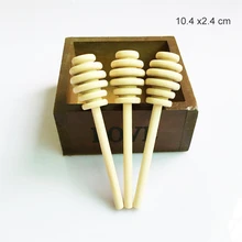 10.4 x2.4cm Mini Wooden Honey Stick Honey Dipper Party Supply Wood Honey Spoon Stick for Honey Jar Long Handle Mixing Stick honey honey lion