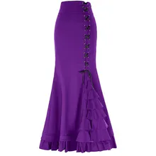 Модная винтажная длинная юбка-русалка, одноцветная Женская Сексуальная кружевная макси юбка, облегающая тонкая элегантная длинная юбка
