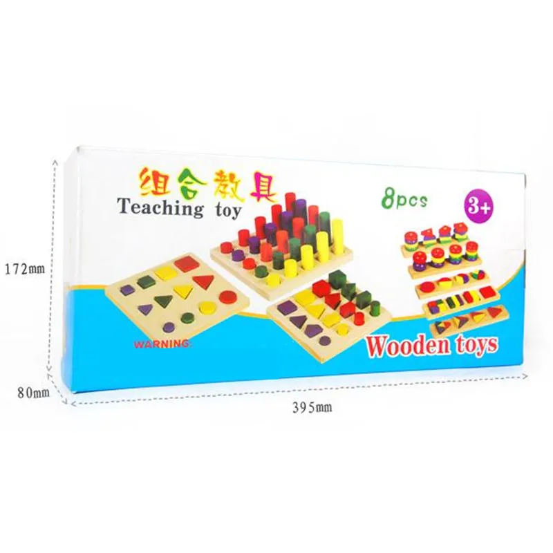 Montessori-Wooden-Oyuncak-Shape-Matching-8-In-1-Set-Cylinder-Educational-Blocks-Toys-For-Children-Brinquedos