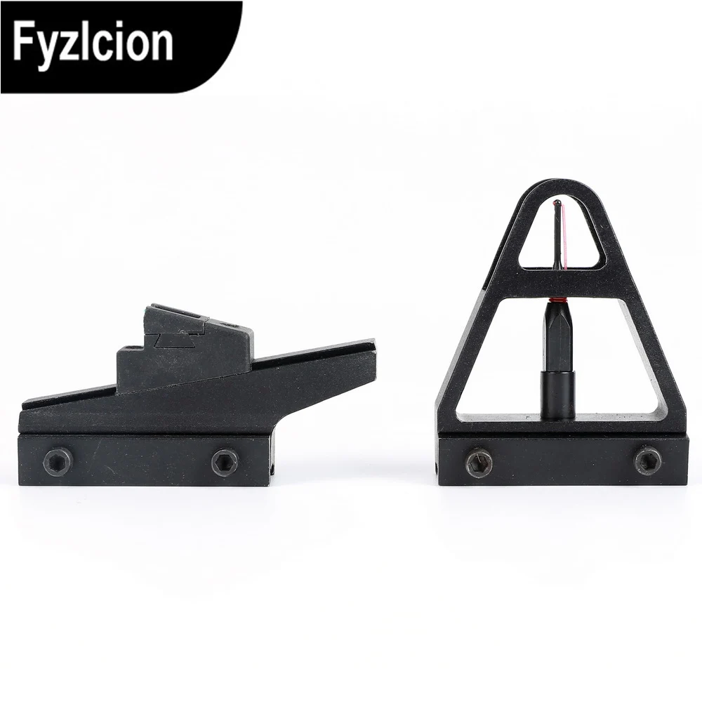  Adjustable Quick detachable  Fiber Optic Open Front Rear Sights for Dovetail 3/8 Inch 11mm Rail dovetail Mount Airgun Sight set