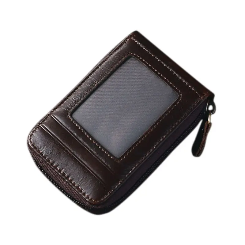 

Vintage New Genuine Leather Credit Card Protector Cash Holder RFID Small Zip Around Wallet