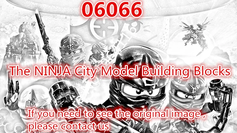 

New 06066 Ninja series The NINJA City Model Building Blocks set Compatible 70620 classic architecture house Toys for children
