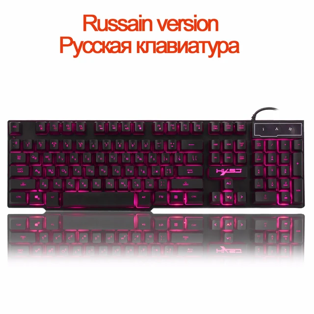 Best Price Russian Gaming Keyboard RGB Keyboards LED Backlit High Keycaps Ergonomics For Laptop Computer PC gamer Overwatch