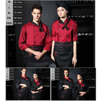 

10 high quality chef wear long sleeved head cook white coat hotel restaurant kitchen chef uniform clothing Mr. cook overalls