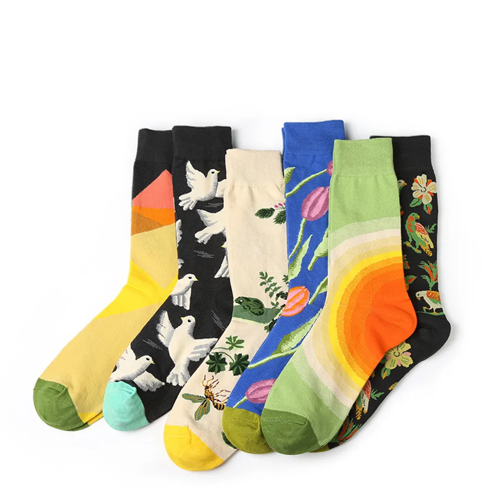 ChamsGend 2017 New Fashion WoMan Print Colorful Cotton Sock Colorful