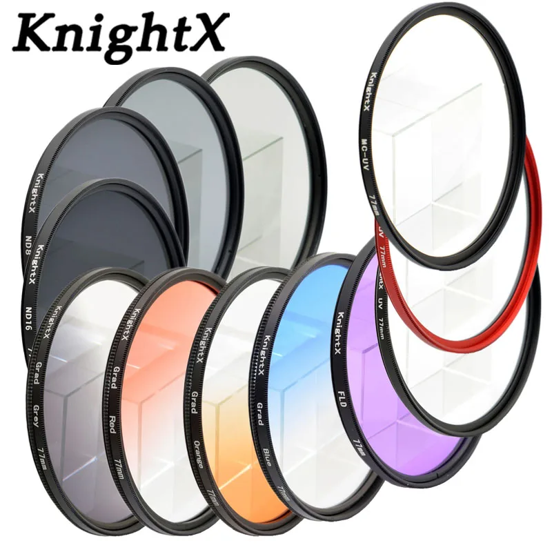 

KnightX FLD UV MC UV Orange grey Blue Lens Filter Line for Canon EOS Nikon D7100 D5300 D5200 D3300 Digital Camera Lenses 52 58