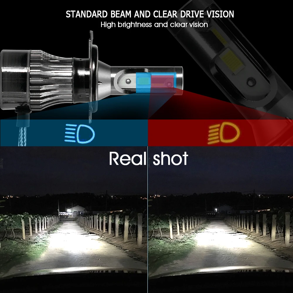 CNSUNNYLIGHT High Brightness COB LED H4 H7 H11 H1 9005 Auto Headlight Bulbs 72W 12000Lm set 6500K 9006 881 Fog Lamp Car Lights (12)
