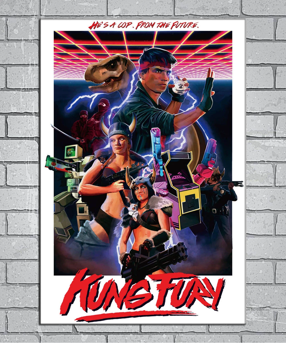 Kung Fury Movie Light Canvas Custom Poster 24x36 27x40 inch Home 