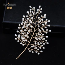 TOPQUEEN HP56 свадебные шпильки Золотой головной убор свадебные шпильки с жемчугом украшение для волос диадема невесты и невесты головные уборы