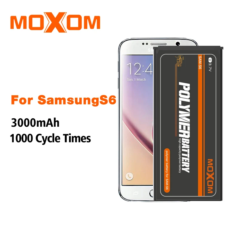 MOXOM EB-BG920ABE аккумулятор для телефона samsung Galaxy S6 G920 G920F G920i G9200 G9208 2800 мАч Сменные Аккумуляторы