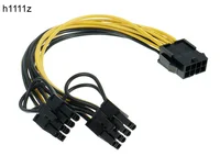 PCI-E PCIE 8 p Female naar 2 Port Dual 8pin 6 + 2 p Mannelijke voor BTC Mijnwerker Mijnbouw GPU grafische Videokaart Power Cable Cord 18AWG Draad 20 cm