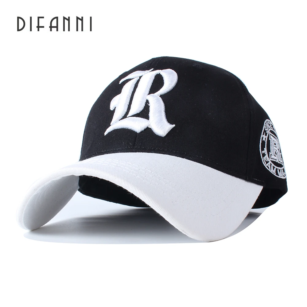 

Difanni New Spring Fashion Caps Casual Cotton Letter Baseball Caps Adjustable Snapback Hat Sun Men and women cotton baseball cap