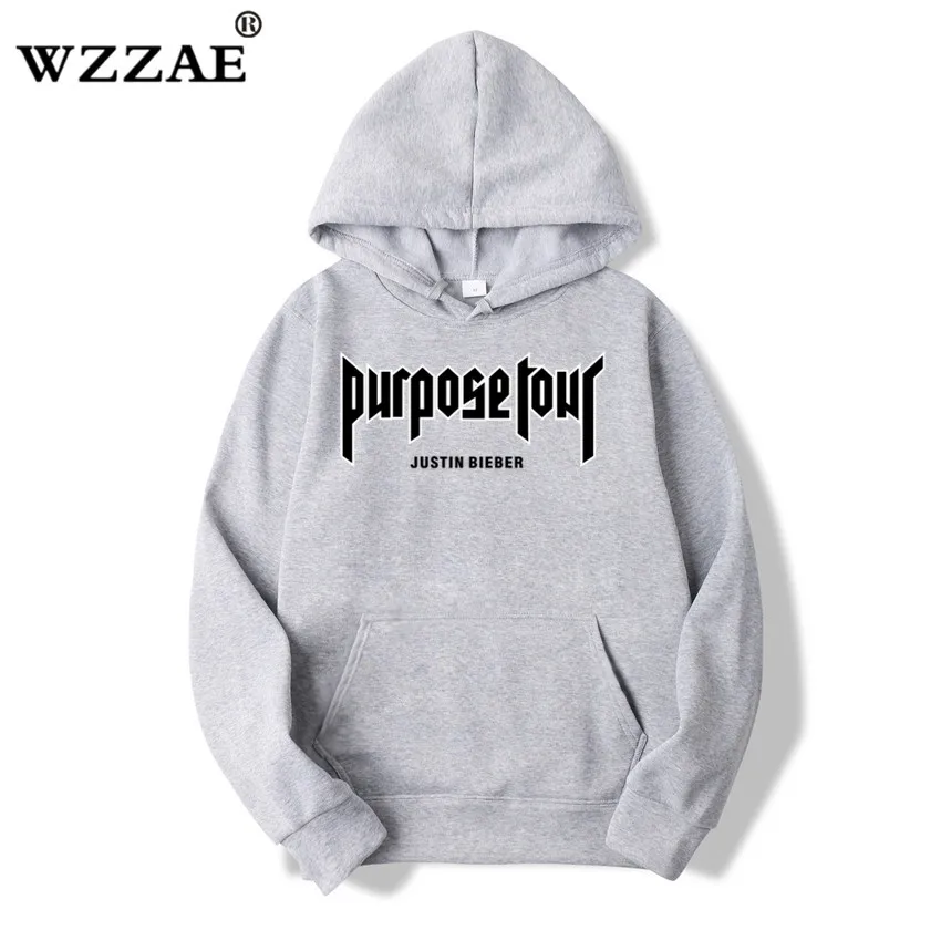 Justin Bieber Purpose Tour Hip Hop Hoodies Men Cotton Thin Autumn Casual Mens Tracksuit Hooded Streetwear Male Sweatshrits Hoody