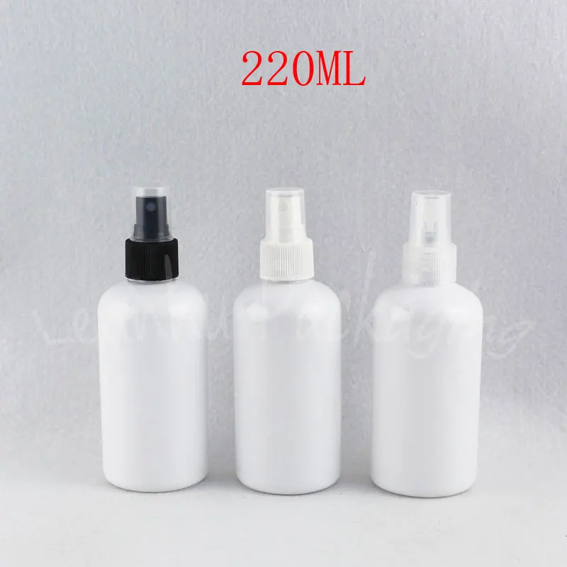 

220ML White Plastic Bottle With Spray Pump , 220CC Empty Cosmetic Container , Perfume / Toner Sub-bottling ( 24 PC/Lot )