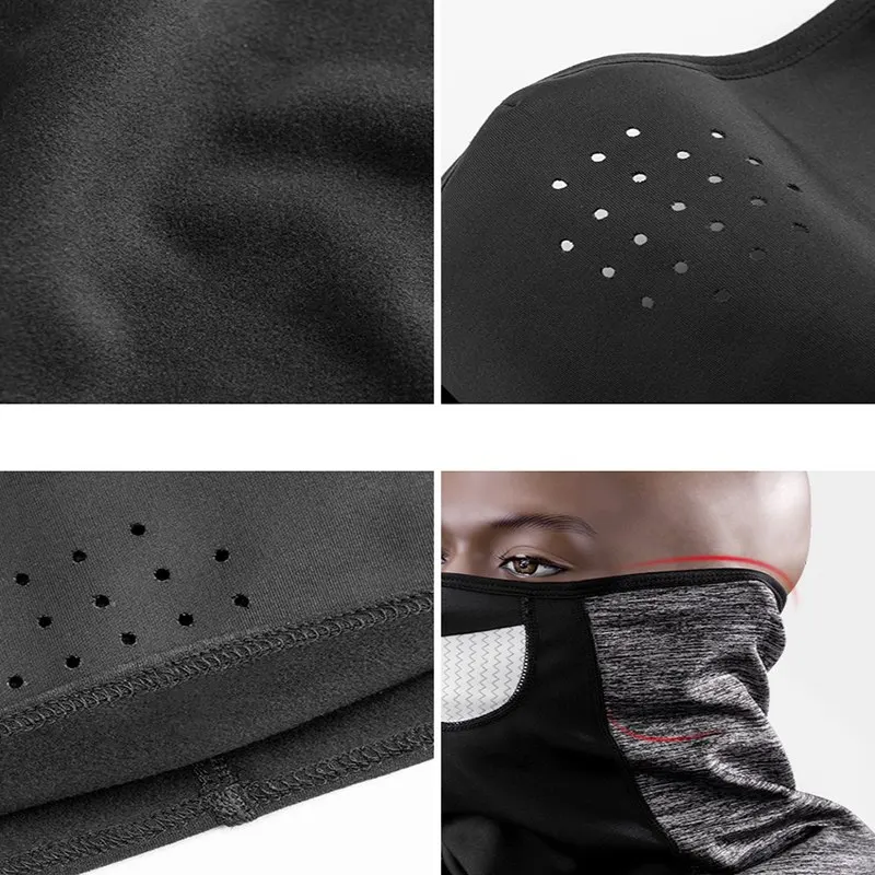 ROCKBROS los de invierno a prueba de viento de esquí máscara bufanda pañuelo de lana térmica transpirable negro ciclismo Snowboard conductores de motocicletas de esquí máscara