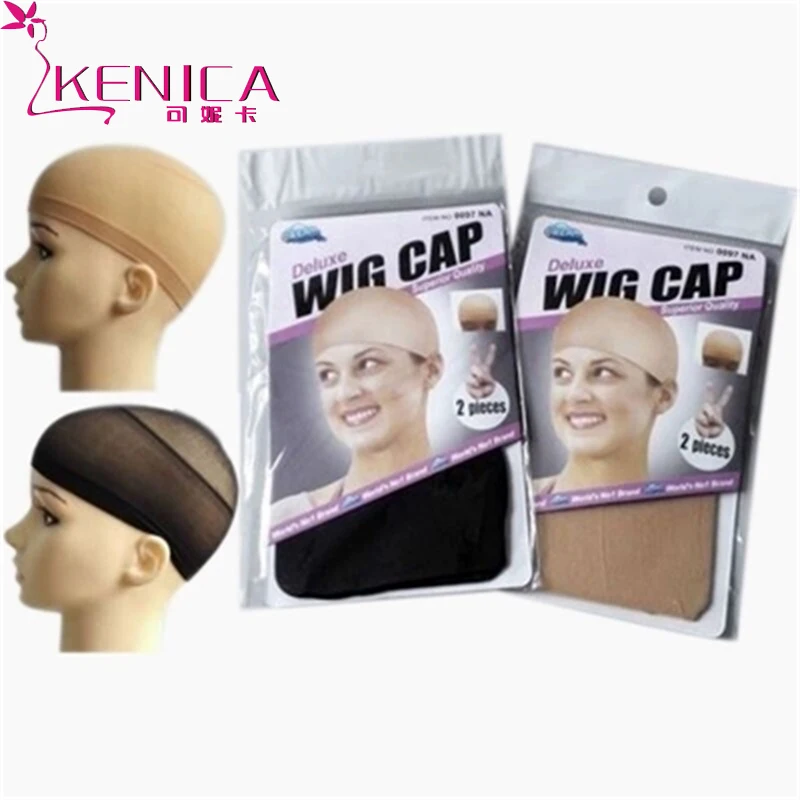 Kenica Hair Good Quality Wig Cap Hairnets for Weave 2 Pieces/Pack Hair Wig Nets Stretch Mesh Wig Cap for Making Wigs Free Size