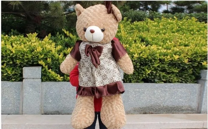 

Free shipping 65cm teddy bear plush toy Large brown skirt bears doll