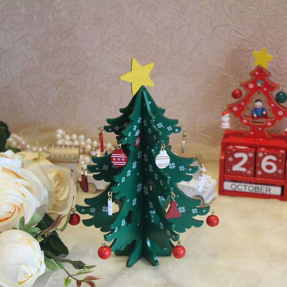20cm Mini Wooden Merry Christmas Tree Table Decor Xmas Tree Ornaments Christmas Decoration Happy New Year Home Decor Gift Trees Aliexpress