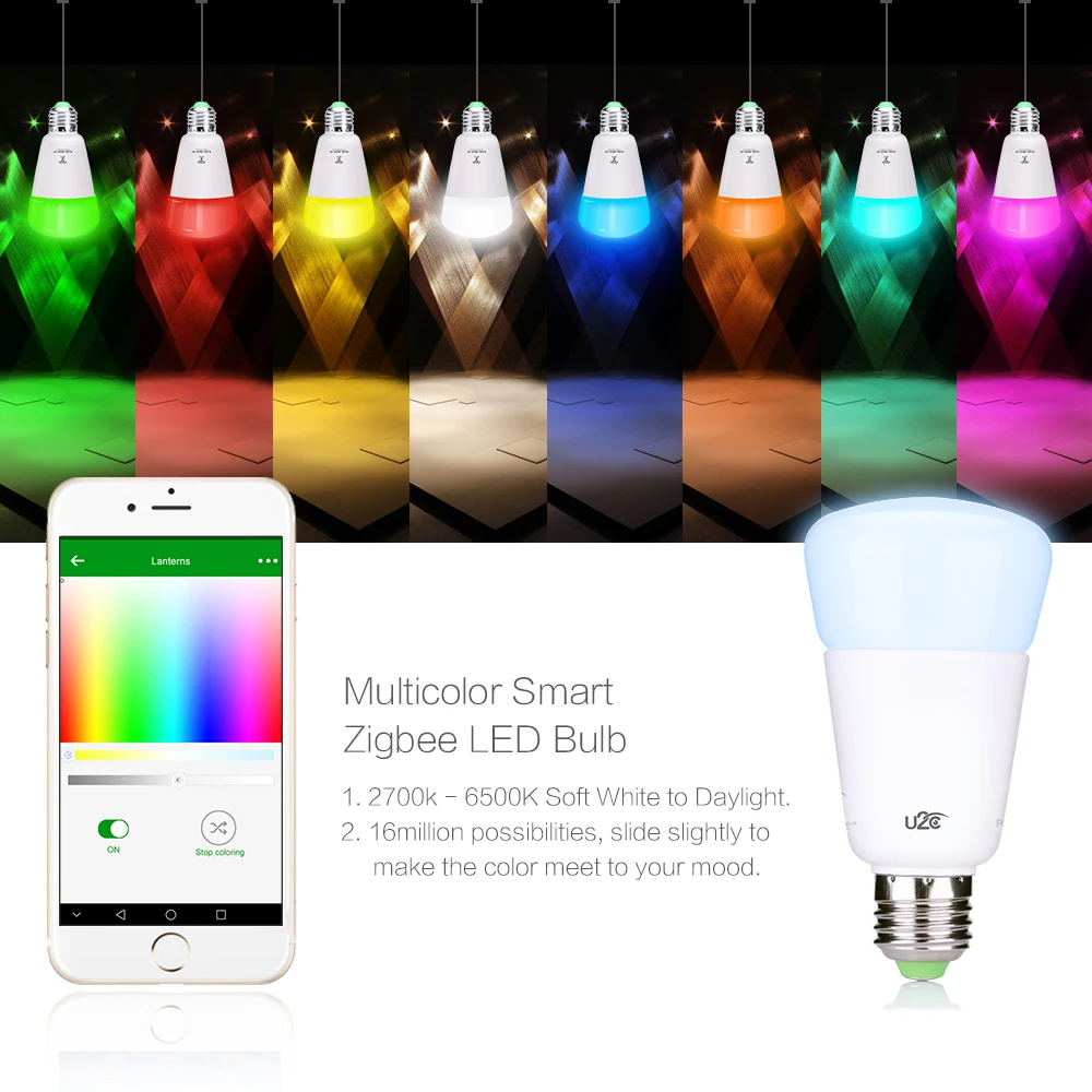Умный дом E27 9 Вт Zigbee zll RGBW беспроводной wifi приложение ...