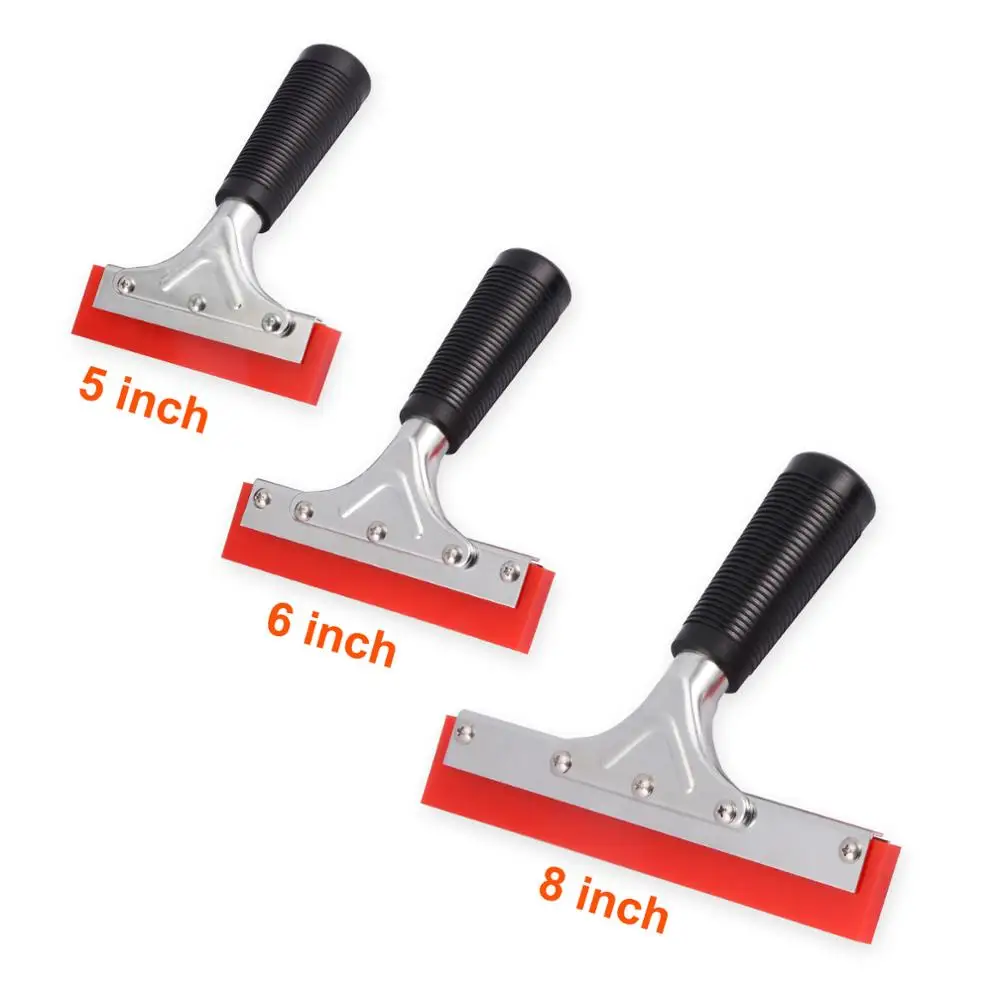 

EHDIS Handle Squeegee with Rubber Blade Vinyl Car Wrap Tool House Cleaning Tools Window Tint Glass Kitchen Water Wiper Scraper