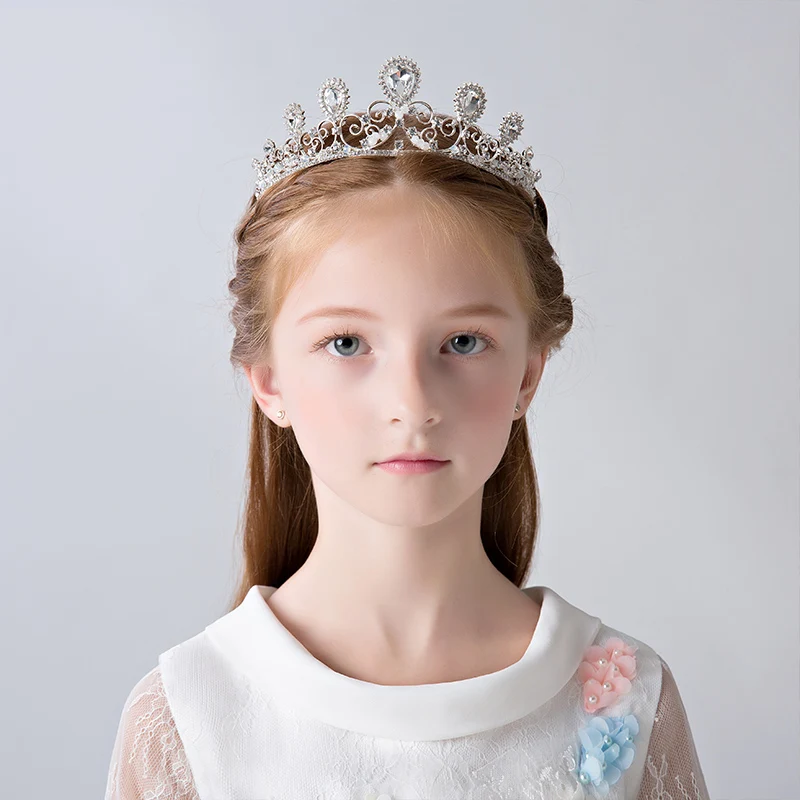 Rhinestone Crown Tiara Girls Headband Ornaments Children
