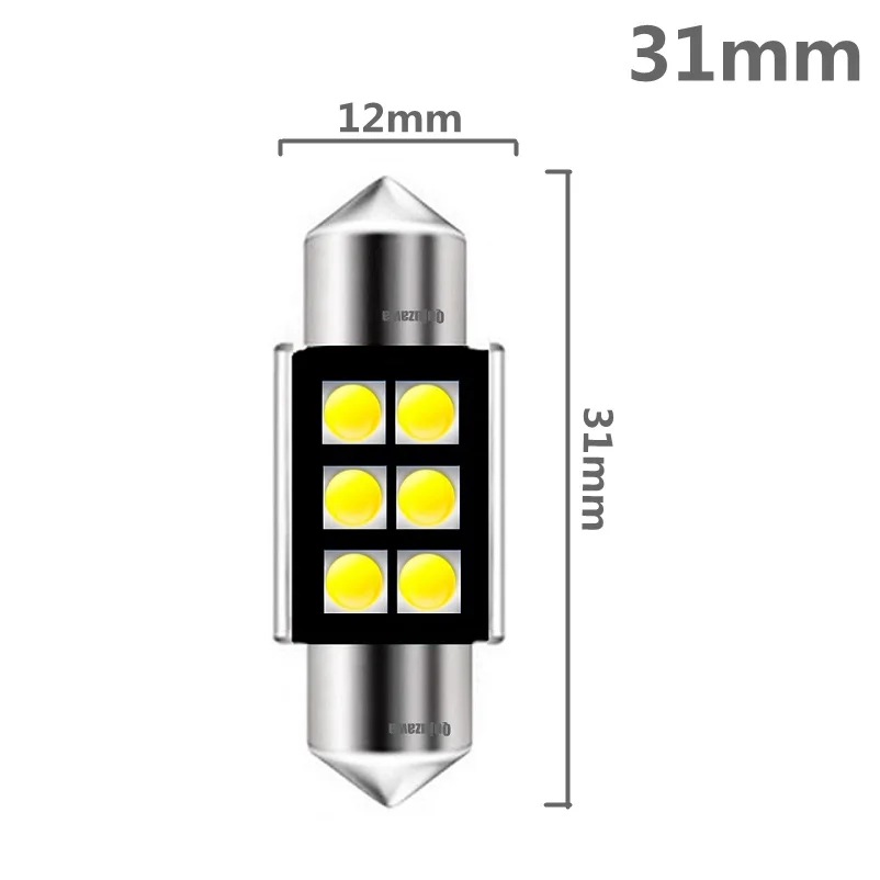 Гирлянда 31 мм 36 мм 39 мм 41 мм высокое качество супер яркий светодиодный светильник C5W автомобильный купольный светильник Canbus без ошибок авто интерьерная лампа для чтения - Испускаемый цвет: 31mm  White
