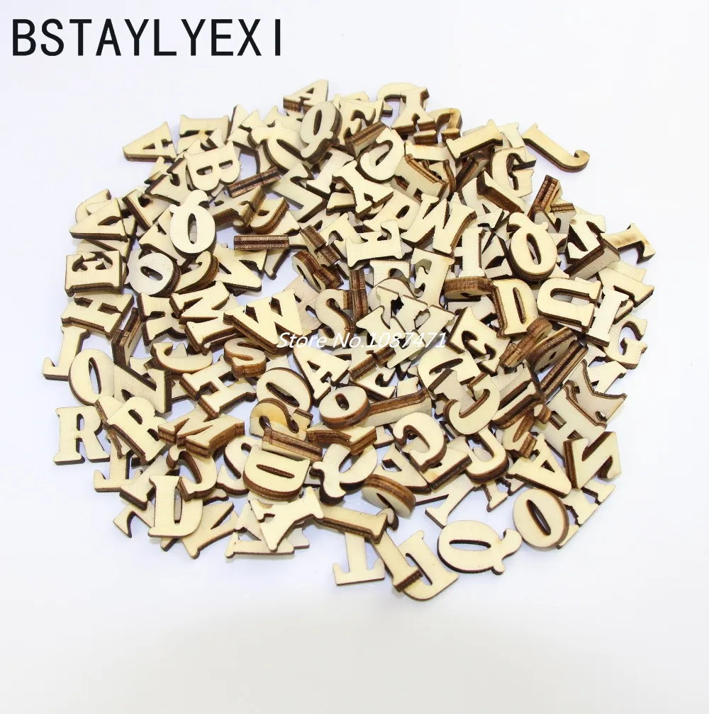 Miniature Figurines 104pcs complete English alphabet Letters Wooden number Craft Home Decoration Alphabet Wedding Birthday Figurines Miniatures