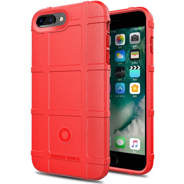 Чехол для мобильного телефона iphone 6 6s 7 8 plus силиконовый защитный чехол TPU прочная защита Мягкий чехол для iphone X 10 - Цвет: Красный