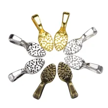 50 шт. ложка DIY Овальный лист ювелирные изделия Эрудит клей на дужки для серег для установки стекла кабошон плитки Подвески 15 мм x 5 мм