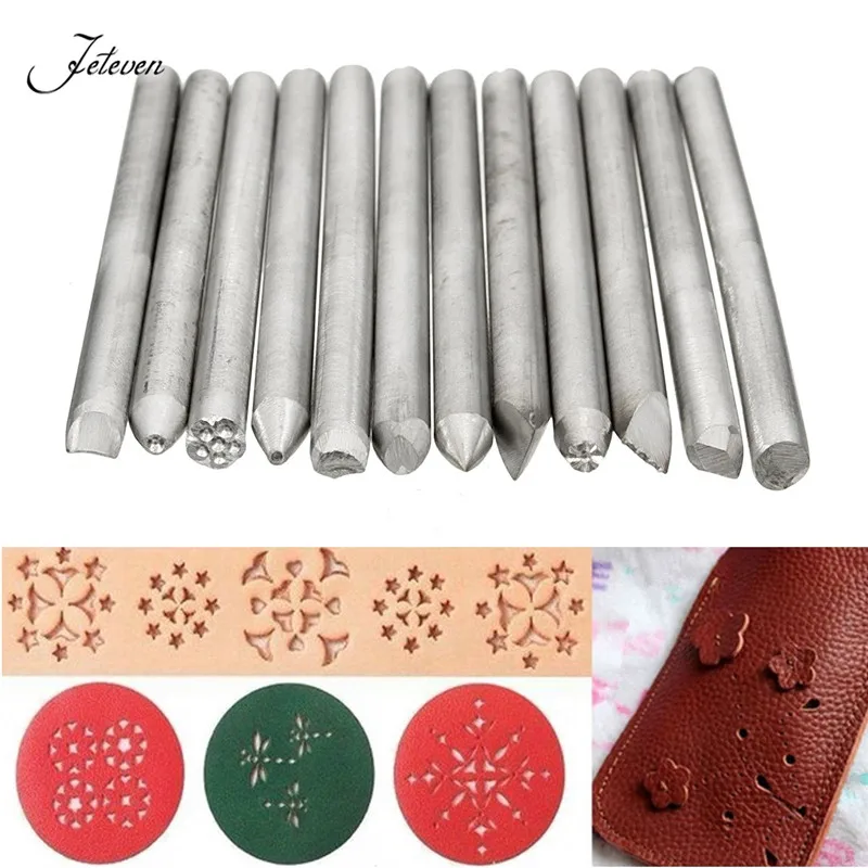 12Pcs/Set Assorted Punches For Making Jewelry Flower Punch Stamp Steel
