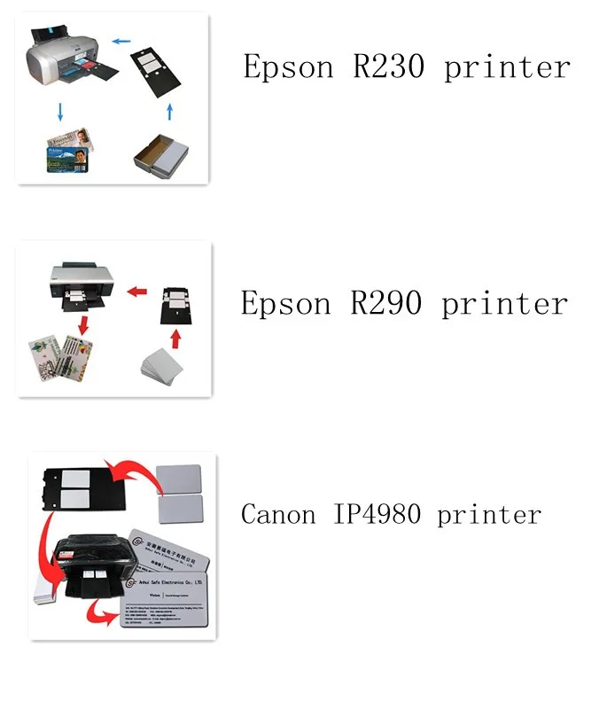 100 шт. для струйной печати ПВХ карты для Epson T50 P50 A50 L800 R290 R230 R260