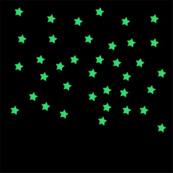 100PC Kids Bedroom Fluorescent Glow In The Dark Stars Wall Stickers Home Decor DIY poster vinilos paredes