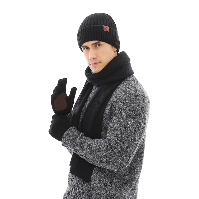 Hat And Scarf And Gloves Set For Men Fending Luxury Winter Hats And Scarfs Wool Gloves Sets Boy