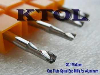 

5pcs 3.175*8MM Import Tungsten Steel 1 Flute Aluminum CNC Bits Cutting, Aluminum End Mill Milling Cutters for CNC Machine Tools