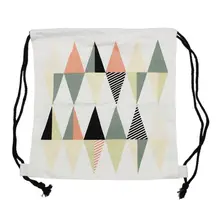 Хлопковый холщовый рюкзак на шнурке для путешествий, Студенческая сумка для книг, с принтом, с бриллиантами