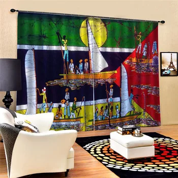 

Ghana Made Insulating Modern Style Blackout Curtain For Living Room Window Drapes Customized size pillowcase JUN5