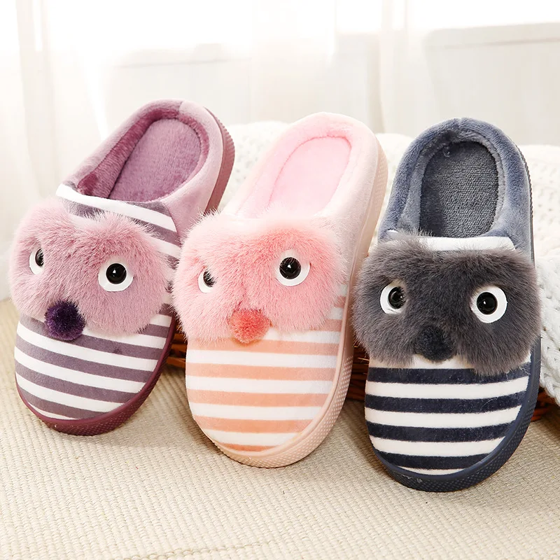 

Cotton Slippers for Children and Girls In Winter Cute Cartoon Soft Bottom Children Boys Anti-slip Baby Warm Shoes At Home Kids