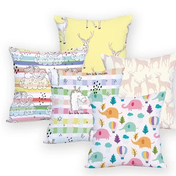 

Multicolour Cushion Covers Unicorn Pillow Case Home Decoration Custom High Quality Polyester Cushion Cover Wild Animals Cushions