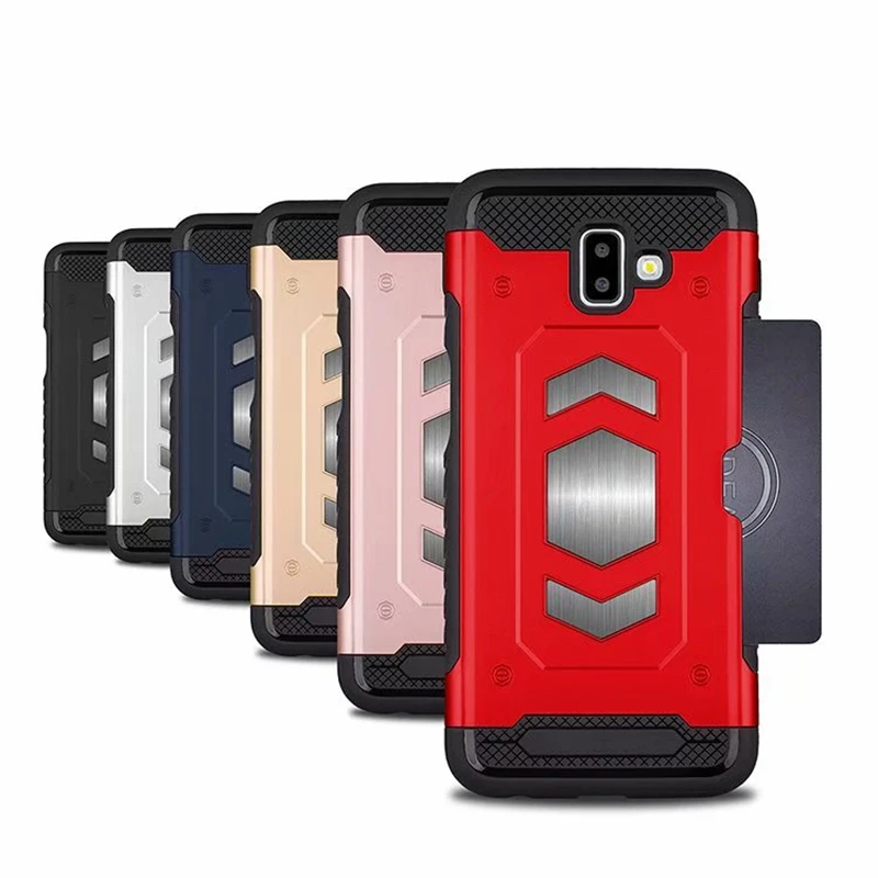 Heavy Duty Car Magnet Armor Case Shockproof Cover For Samsung Galaxy J3 J4 J6 Plus J8 2018 J5 2017 J7 Prime Back Card Slots | Мобильные