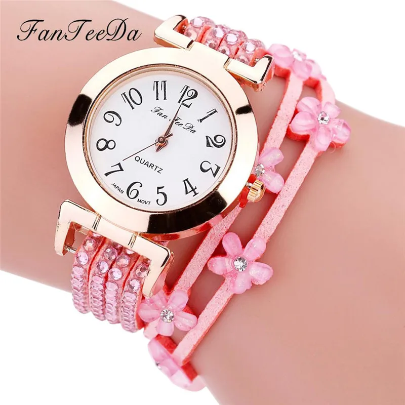 

FeeTeeDa Women Luxury Watch Women Fine Leather Band Winding Analog Quartz Movement Wrist Watch 2019 New Woman Dropshipping QC7