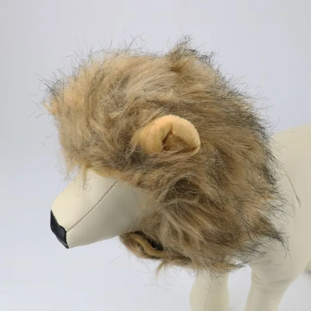 Adjustable Pet Hat For Dogs Cats Emulation Lion Hair Mane Ears Head Cap Scarf Pet Halloween Festival Costume 30