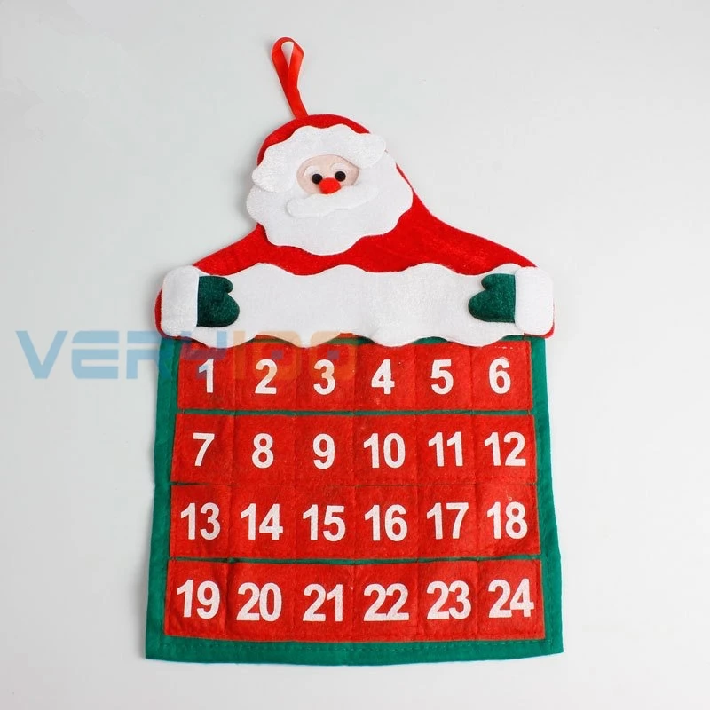 

Christmas Advent Calendar Countdown Santa Xmas Gift Pockets Handing Wall Model Calendary