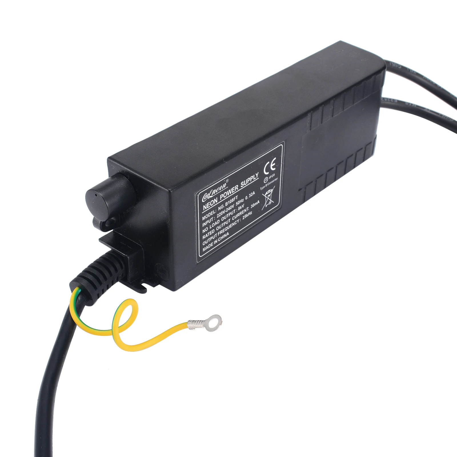 Durable Neon Transformer Power Supply With Dimmer Neon Adjust Ballast 8KV 220V 30mA 185x52x37mm EU Plug