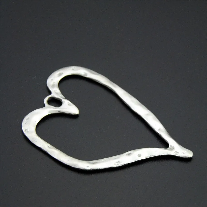 2 шт. подвески в форме сердца серебристого цвета|large pendant|jewelry necklace pendantslarge silver pendants