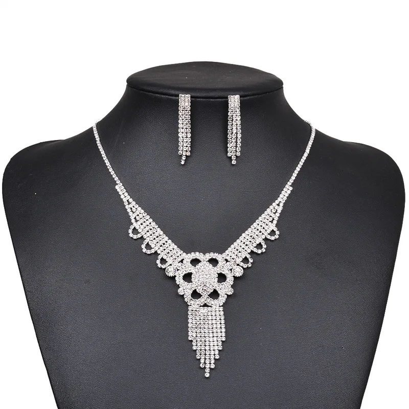 Jewelry & Accessories,Fashion Jewelry Sets. Bridal jewelry, Wedding jewelry, Zircon necklace earrings set