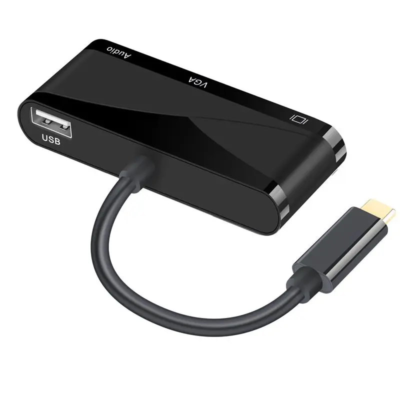 ABGN горячий USB C к HDMI VGA аудио адаптер 3 1 Тип 4K 1080P и 55 мм конвертер двойной экран для