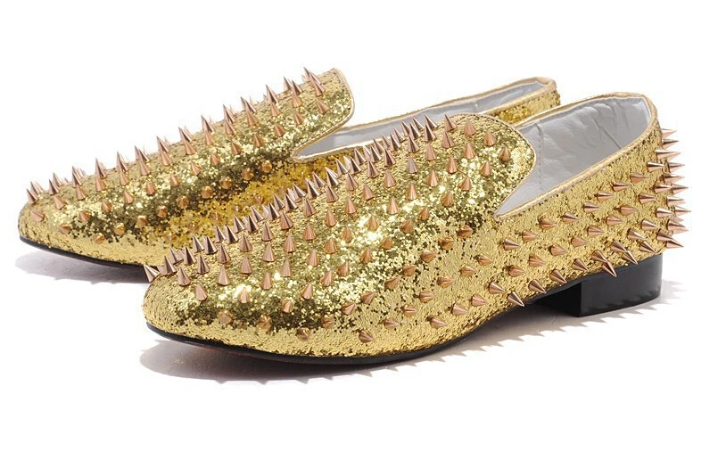 Mens Bling Bling rivet Glitter Slip On Loafers Driving Formal Pumps dress Shoes 